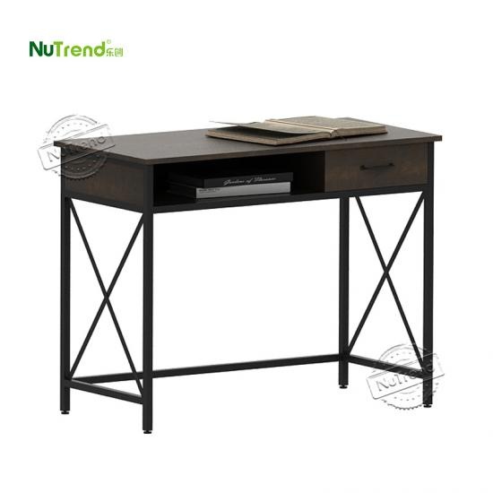 wholesale dark black wood computer study table with drawer f Supplier China