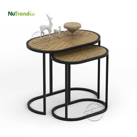wholesaleCheapIndustrial 2 Piece End Side Table Coffee Table Set Room furniture factory